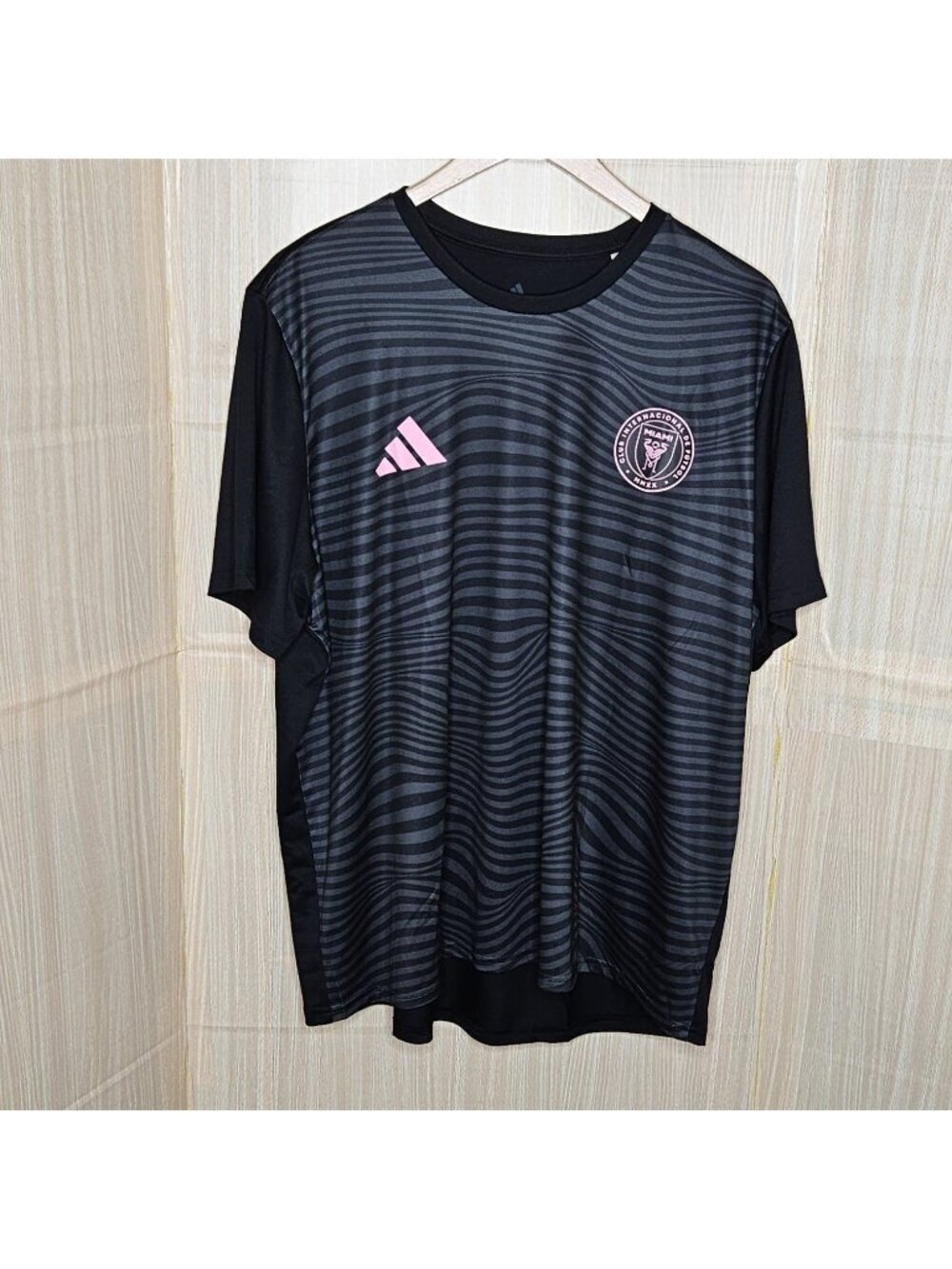 Adidas Mens New Lionel Messi Miami Soccer Futbol Striped Athletic Shirt 2XL